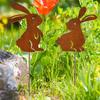 Decorative Garden Stakes Easter Iron Cute Bunny Ground Insert Home Outdoor Decoration Supplies Garden Plug Photo Props For