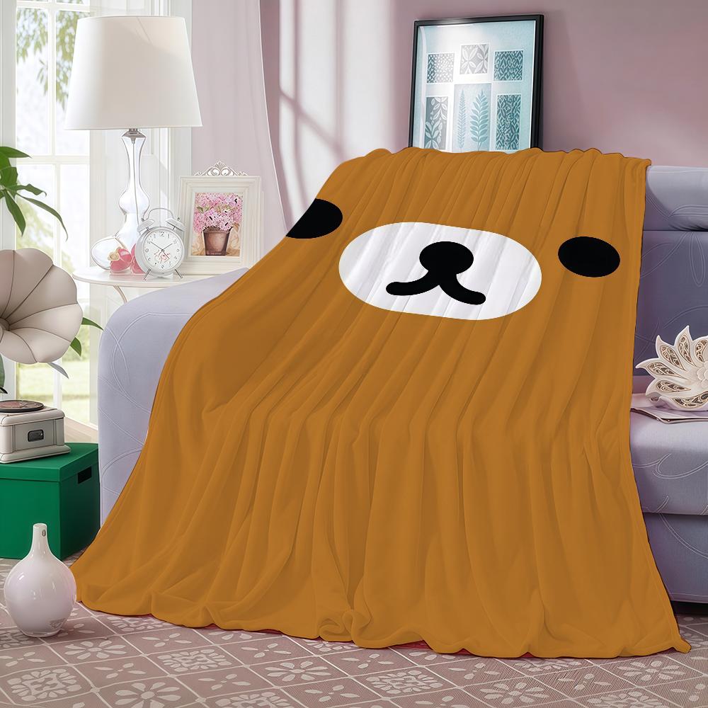 Cartoon R-rilakkuma Anime Blanket Warm And Soft Suitable For Bedroom Living Room Sofa Bed Office Travel Camping