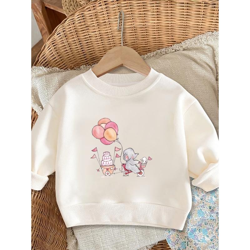 European Size A Brightly Colored Print Pattern, a Comfortable And Skin-Friendly Round-Neck Sweatshirt for Baby , Perfect for Everyday Wear