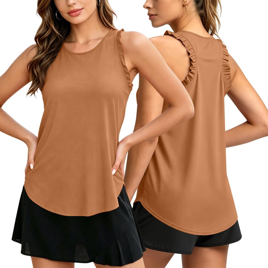 Women's Sleeveless Sports Top - Breathable Lightweight Tennis Shirt for Running and Gym Workout, Athletic Tank Top for Women