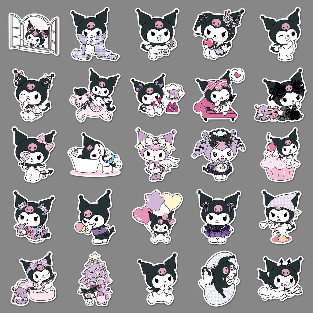 50 Kuromi Sanrio Stickers - Cute & Waterproof for Journals & Insulated Cups