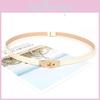 Small Simple Metal Square Buckle Womens Slim Waist Belt For Daily Wear Casual