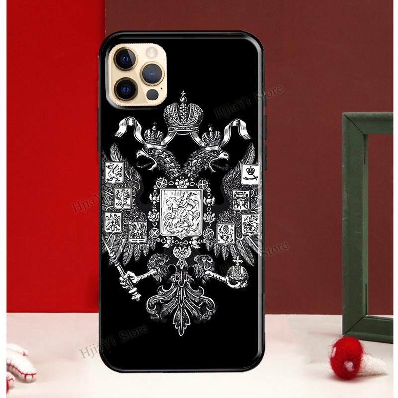 Russian Empire Coat of Arms Case For iPhone 13 Pro Max SE2 X XR XS Max 7 8 Plus Case For iPhone 11 14 Pro Max 12 Mini