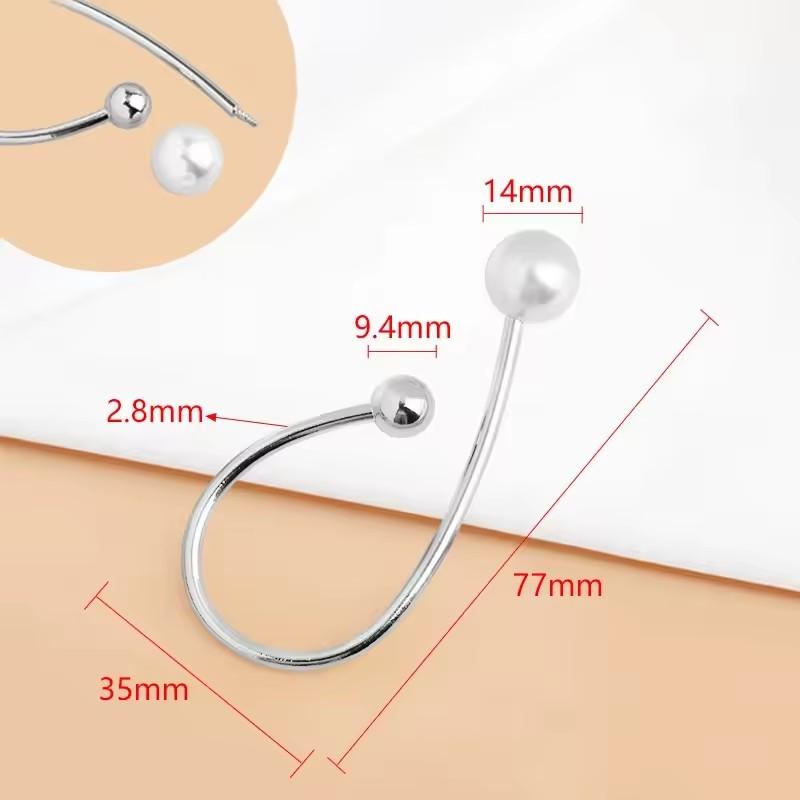 Meetee 2/5Pcs Pearl U-shaped Metal Hook Detachable Irregular Spiral Button Dress Shirt Collar Screw Clasp Hardware Accessories