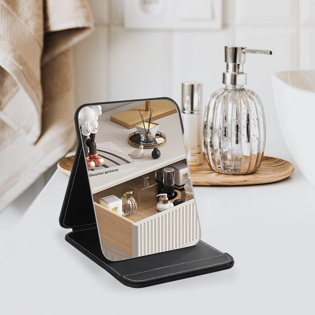 LONGWIN Tabletop Makeup High Folding Large Adjustable Compact Storage for Convenient Storage Mirror, Mirror, Reflectivity, Mirror, Mirror, Angle,