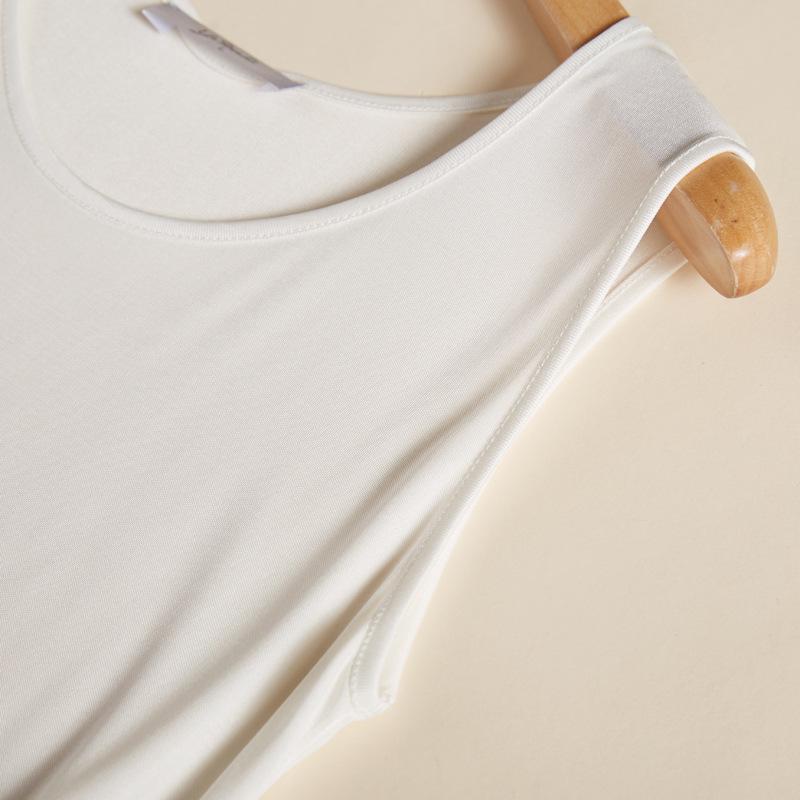 Robe Longue Sans Manches Élégante pour Femme en Soie de Mûrier avec Ourlet Large - Couleur Unie, Grande Taille pour le Trajet Quotidien