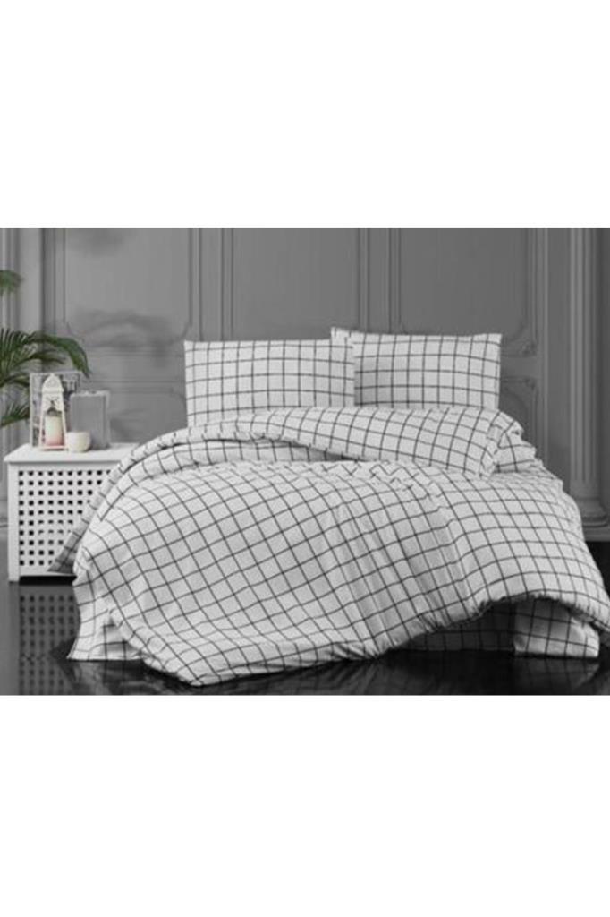 Pari Bedding Set 4 Pcs, Duvet Cover, Bed Sheet, Pillowcase, Double Size, Self Patterned, Wedding, White