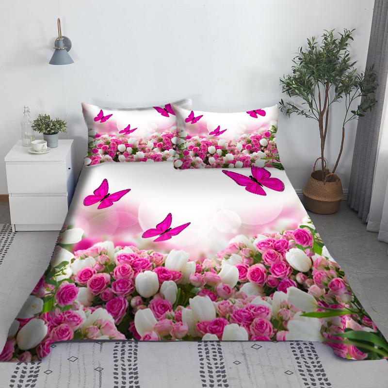 Colorful Butterfly Bedding Set Soft Bed Sheet 3D Bedding Digital Printing Bed Linen Queen Size Bedding Set Fashion Design