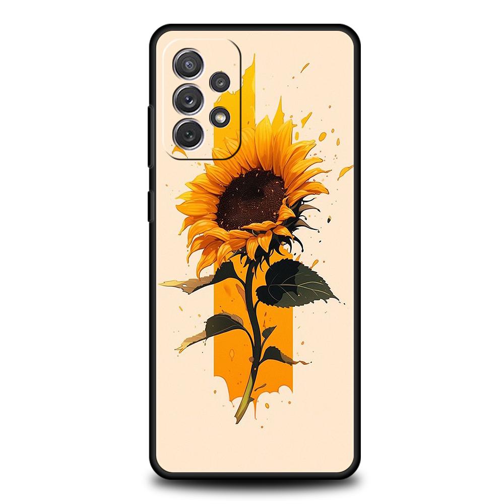 Sunflower Phone Case for Samsung Galaxy A15 A14 A25 A54 A34 A51 A71 A72 A73 A32 A52 A52S A11 A21S A31 A41 5G Soft Shell Capa Bag