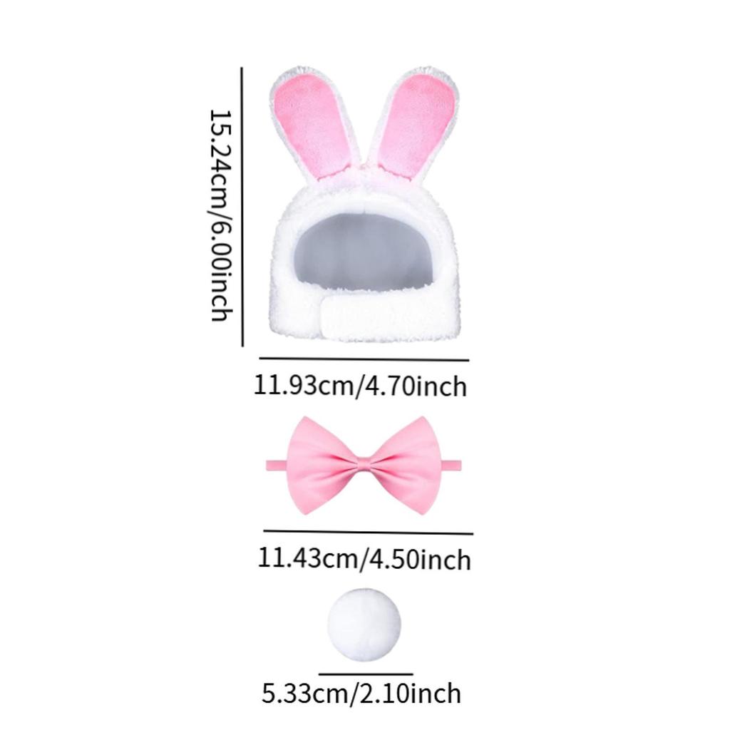 3Pcs Cute Costume Bunny Costume Cute Bunny Ears Accessories Cosplay for Daily wearing Small Dogs Photo Props Halloween Festival