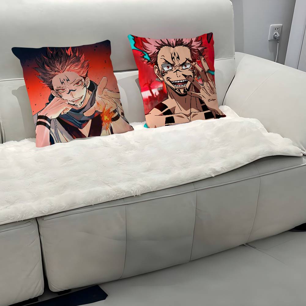 Character R-Ryomen S-Sukuna Cushion Cover Inches Farmhouse Decor Home Throw Pillow Covers For Couch Decorations