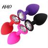 Butt Plug Anal Waterproof Rhinestone Design 3 Colors Sex Toy for Couples