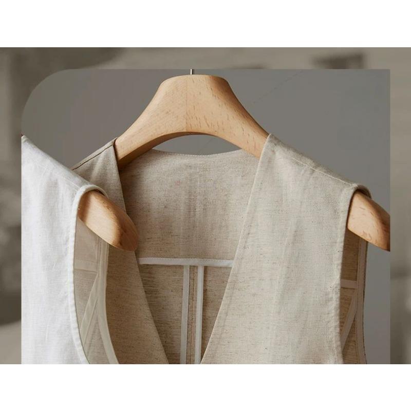 Summer Fashion Slimming Linen Vest for Women Lightweight Trendy Layering Piece