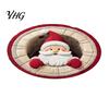 Washable Round Carpet Christmas Rug, 39" Imitation Cashmere Santa Snowflake Pattern, Pattern Rug Holiday Area for Home Living Room Bedroom Decor Stain