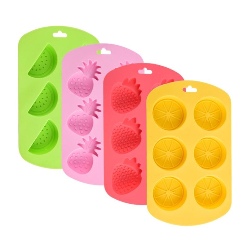 

Pack of 4 Silicone Fruit Shaped Ice Molds Strawberry Watermelon Pineapple Lemon Mould for Creative Baking 1