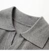 Men's Korean Retro V-Neck Polo Collar Knit Sweater for Autumn/Winter