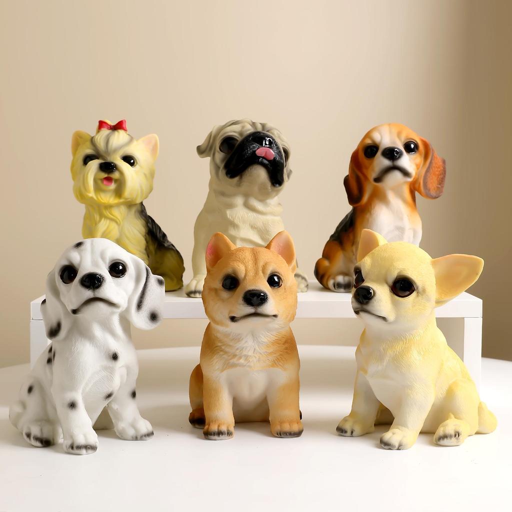 Resin Dog Figurine Basket - Home Decoration Ornament (Poodle, Myna, Bulldog)