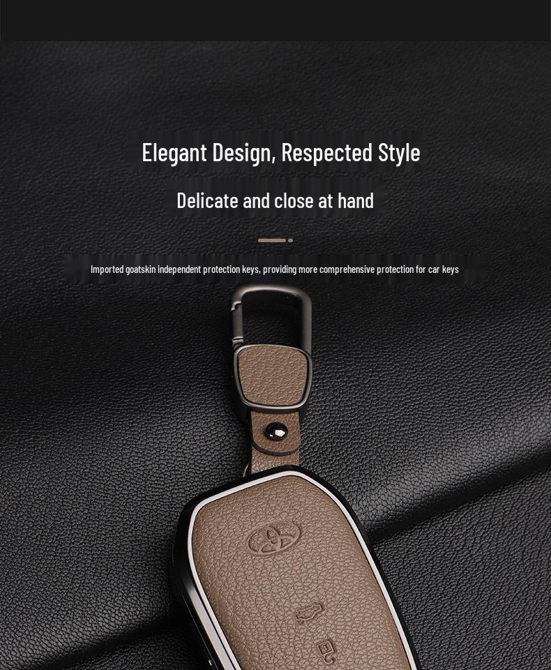 Skórzany Etui na Kluczyki do Toyota Camry, Highlander, Prado, Land Cruiser, Venza, RAV4 - 9. Gen