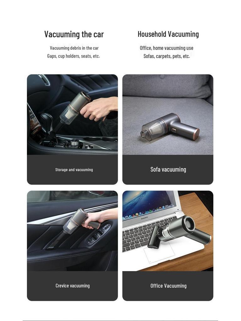 Handheld Cordless High-Power Vacuum Cleaner for Car and Home