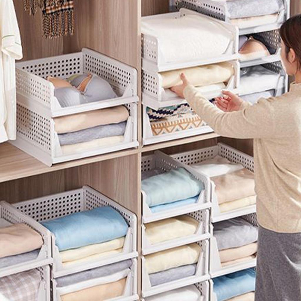 Closet Storage Bins Space-Saving Lingerie Holder Closet Organizer Drawers Stackable For Bathroom Kitchen Laundry Room Wardrobe