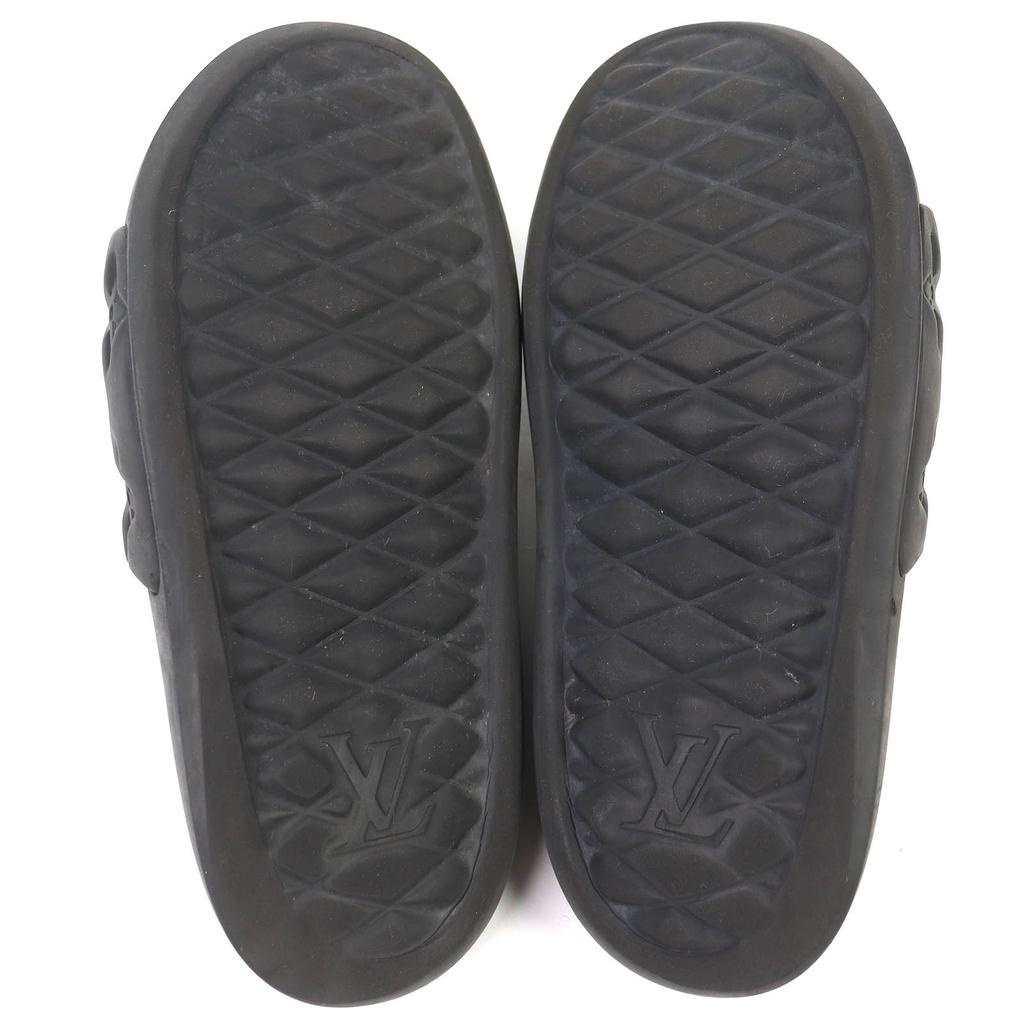 Very Good LOUIS VUITTON Sandals black rubber mens 9 Used