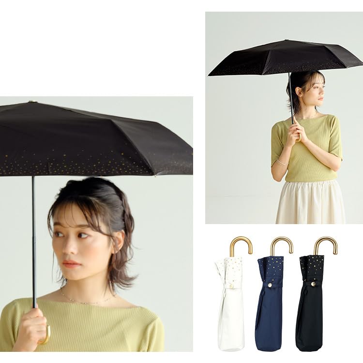 Parasol Folding Umbrella Blackout Rim Star Mini Black light blocking UV cut for both sun and 50cm Star Commuting to work or school Simple Stylish Cute