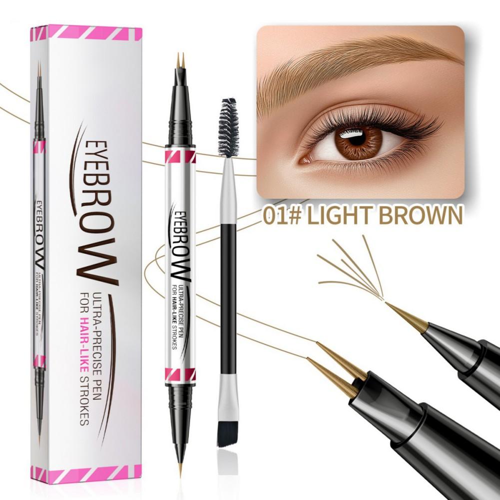 Waterproof Dual-Ended Eyebrow Pen and Eyebrow Brush