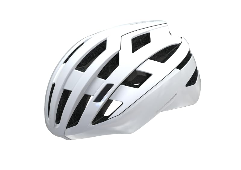 

Велошлем Karmor AIOS для жемчужно-белых азиатов, официально одобренный Федерацией велоспорта Японии, для взрослых, белый, большой, посадка, (JCF)