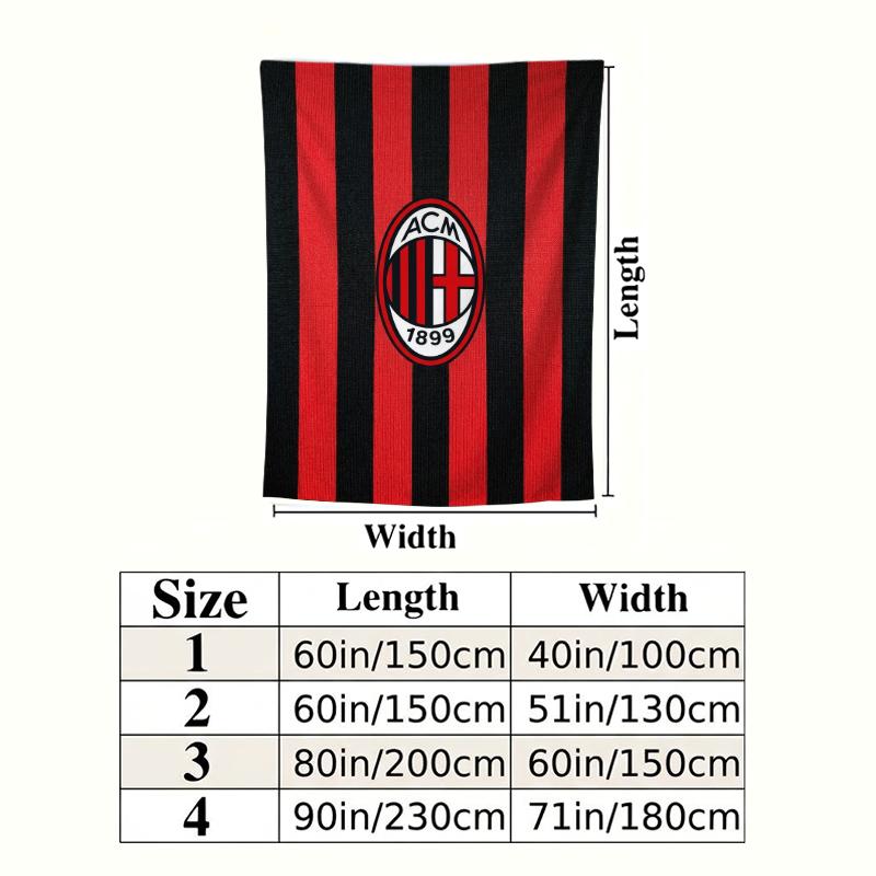 Arazzo da Parete AC Milan Appeso Estetico a Parete Coperta in Tessuto Stampato Arazzi Decorativi per Camera da Letto Soggiorno Decorazioni per la Casa