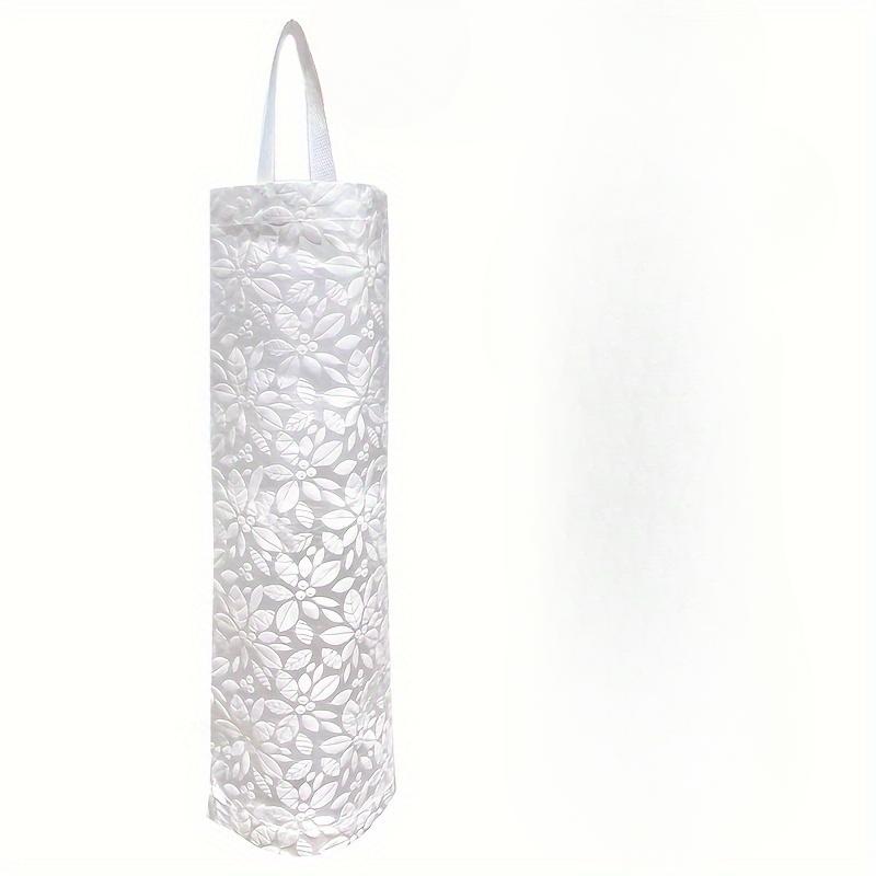 Convenient and Waterproof Wall-Mounted PVC Plastic Bag Storage Rack with Linen Texture Shopping Bag Dispenser - Easy Bottom Access