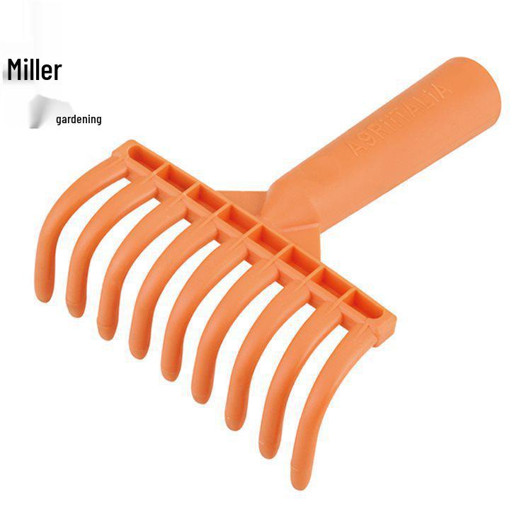 Пластиковая девятизубая оранжевая многоцелевая садовая грабля-мотыга-лопата для сбора оливок и масла