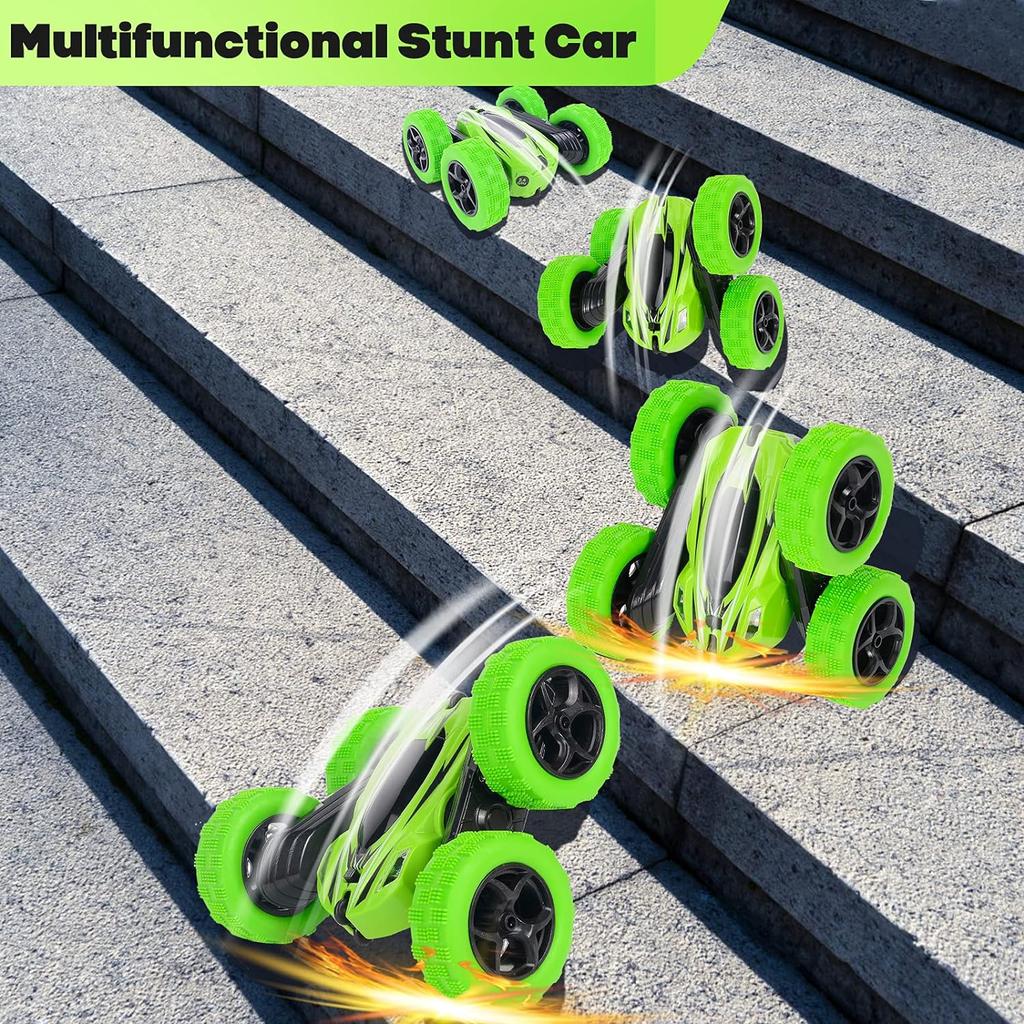 Remote Control Car, 4WD RC Cars with Double Sided 360 Degrees Tumbling and Rotating, 2.4GHZ RC Stunt Car with LED