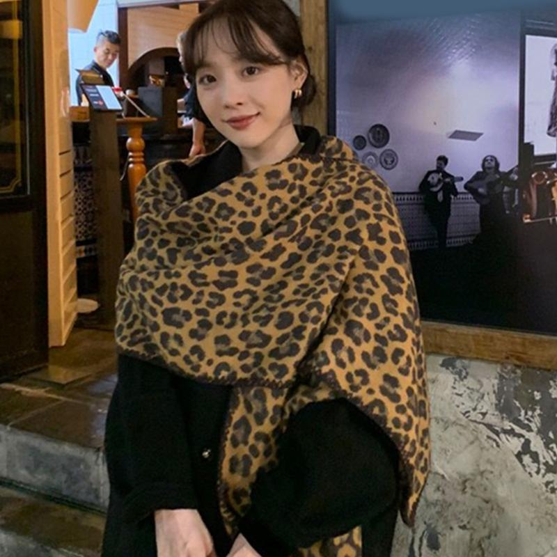 Elegant Leopard Print Long Neckerchief Casual Wear Scarf Hiphop Scarves for Casual Wear