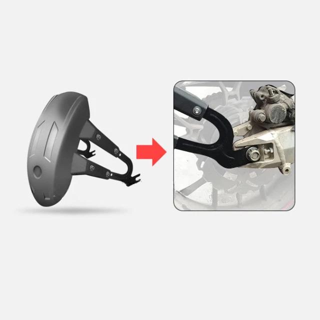 Univerzální černý plastový motocyklový zadní blatník proti stříkající vodě Kryt zadního kola Blatník s držákem