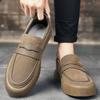 Men's Shoes Luxury Suede Leather Casual Shoe Non-slip Soft Sole Driving Shoes Slip-On Loafers New Business Shoes for Men Sneaker