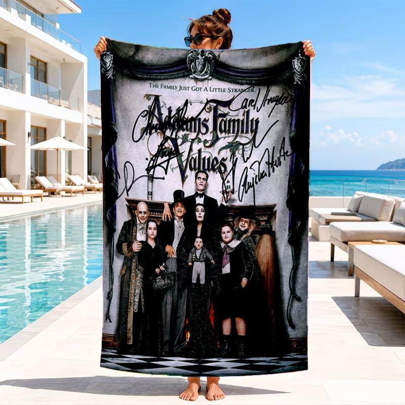 Wednes-day Gothic Beach Towel, Microfiber Beach Towel, Perfect For Pool, Beach, Travel, Home Decor Beach Party Fan Gifts