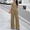Women Sleeveless Vest Tops and Long Pants Summer Two Piece Suit Sets