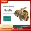 Ameikeo Brass Three-Way Plug Valve, Pressure Gauge, 4-Point Internal Thread Venting.