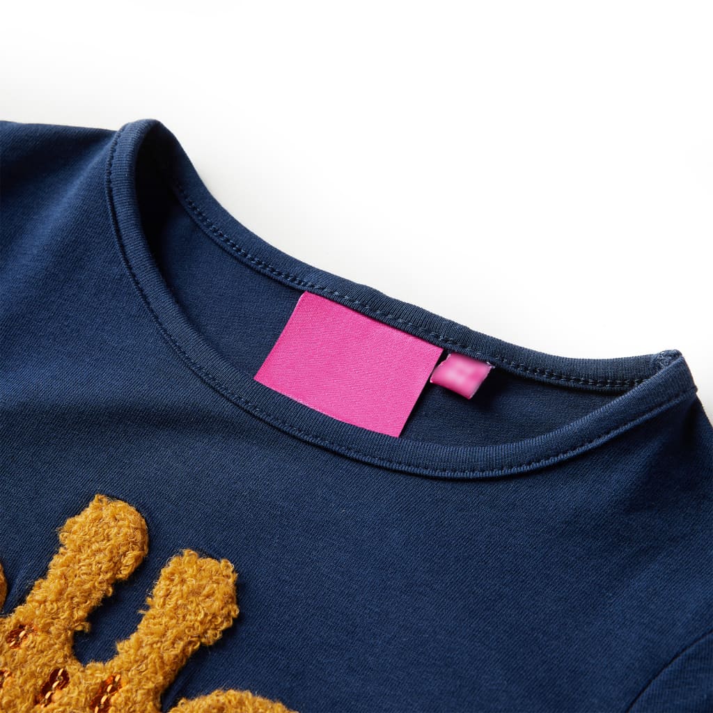 Kids Long Sleeve T Shirt Navy Blue 116