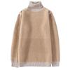 Men's High Neck Wool Sweater - Autumn/Winter 2025, Thickened Plus Velvet Knitwear, Warm Base Layer