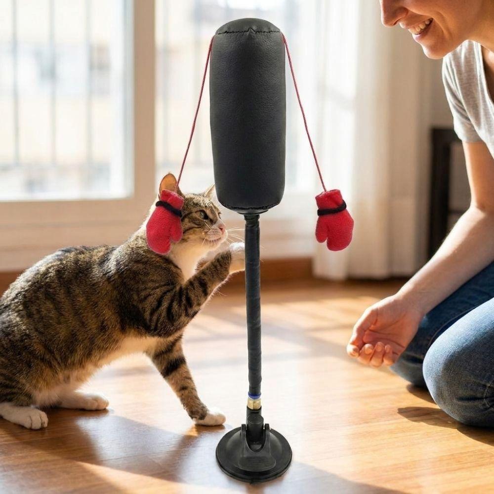 Suction Cup Cat Boxing Toy Self-standing Cat Boxing Game Pet Punching Bag Toy Kitten Teasing