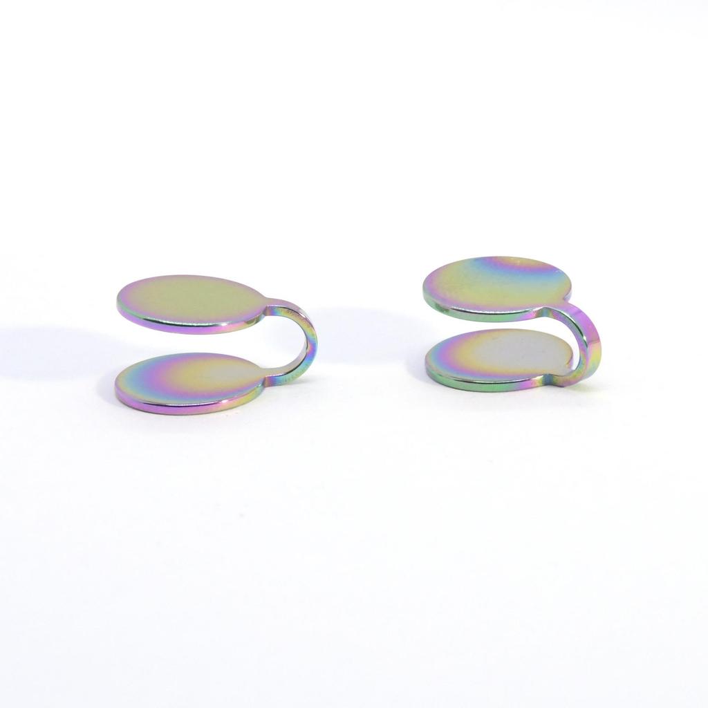 Pince d'oreille créative ronde en acier inoxydable - Boucles d'oreilles DIY sans perçage et accessoires de bijoux