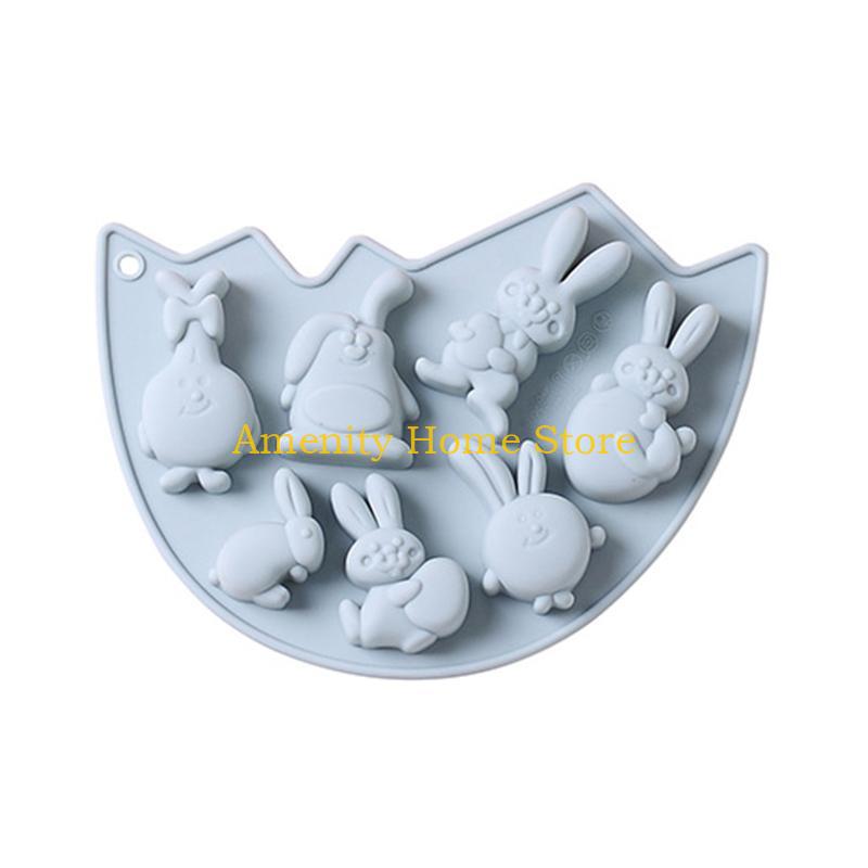 

F26C Silicone Fondant Moulds Chocolate Mold Candy Mould Kitchen Baking Accessories Easter Series Design Gift for Baking Lover синий