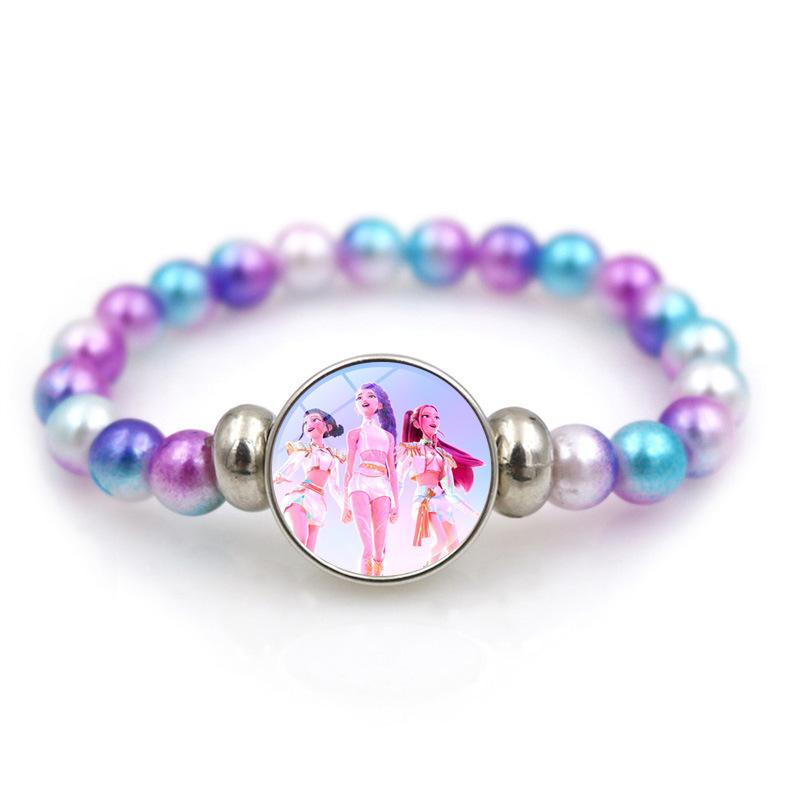 Anime Demon Slayer Bracelet Cartoon Adjustable Beaded Jewelry Gift for Christmas Birthday