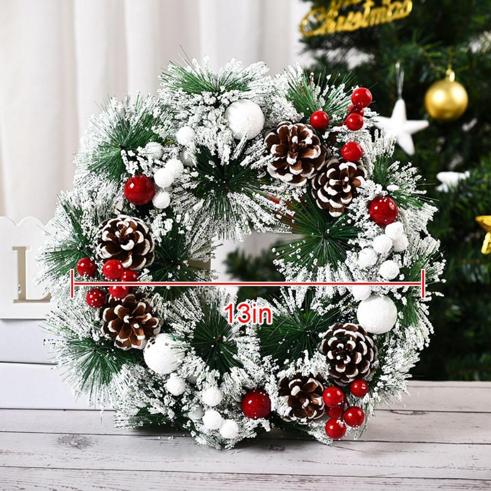 30CM Christmas Door Wreath Artificial Hanging Xmas Garland Home Window Indoor Outdoor Christmas Decor Pendant Navidad