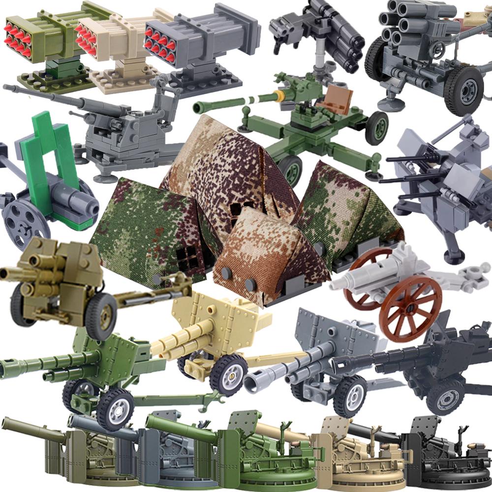 MOC Military Building Block Set Weapons War Army Accessories Soviet Army Characters Cannon Carts Launchers Tents Block Bricks Gift Presents Toy