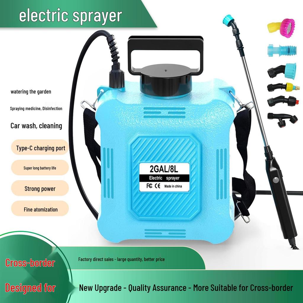 Electric Gardening Sprayer 5-8L: Long Battery, High-Pressure for Irrigation, Pest & Cleaning