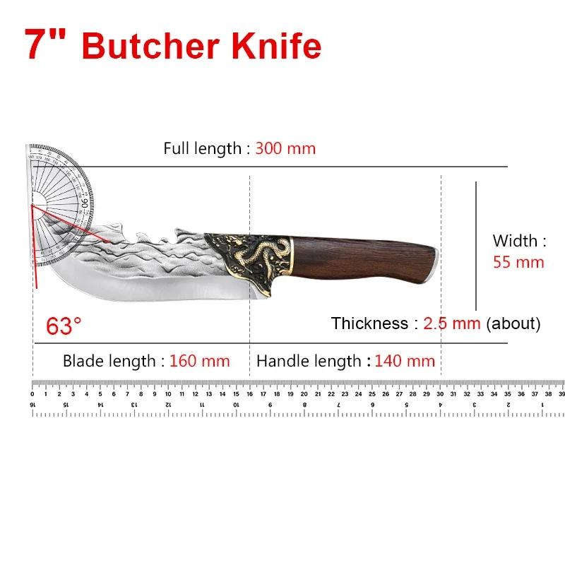 Heavy Knife Boning Butcher Kitchen Knives Chef Cleaver Meat Fish Chop Vegetable Utility Knife Slaughter Slicing Hand Forge Blade