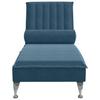 Massage Chaise Longue with Neck Roll Blue Velvet