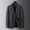 Dibinzhe Men's Plus Size Blue Business Suit Jacket